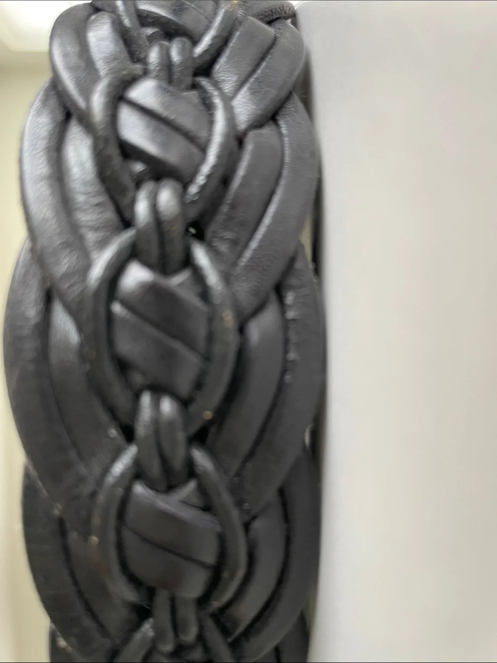 Vintage Brighton Black Braided Leather Belt Style 95703 Medium Western Boho